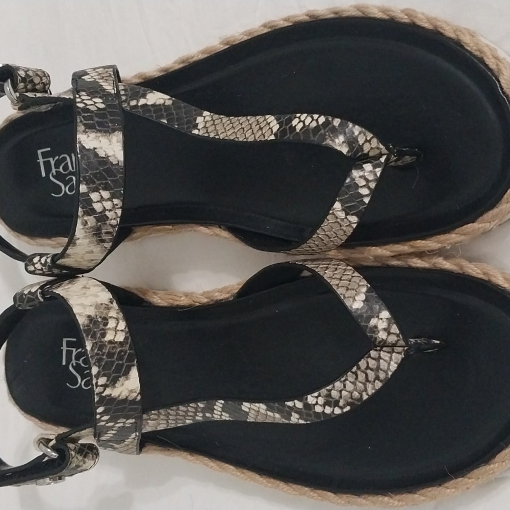 Franco Sarto Jinxy Snake Print Leather Platform Sandal Size 7